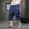 Men's Summer Drawstring Cropped Pants With Pockets
