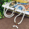 White Golden Jade Beads Bracelet and 108 Mala Necklace