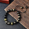 Natural Sheen Obsidian Pixiu Wealth Braided Bracelet