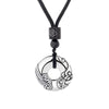 Silver-tone copper pendant with Pixiu design on a black cord
