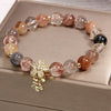 Amethyst Crystal Charm Bracelet with Four Leaf Clover