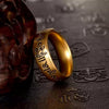Om Mani Padme Hum Adjustable Ring, Gold-Tone