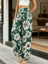 Women's Wide Leg Harem Pants with Elastic Waist, Breathable Polyester