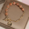 Strawberry Quartz Charm Bracelet for Women