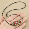 Tibet Turquoise Bead Marquise Pattern Protection Strength Necklace Pendant