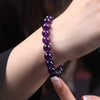 Faux Purple Crystal Bead Bracelet for Women, Simple Round Style