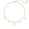 Sterling Silver Zircon Pepper Charm Anklet
