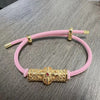 Geometric Copper Charm Bracelet with Red String