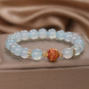 Blue Chalcedony Bracelet with Gold-Tone Charm