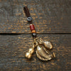 Brass Koi Fish Keychain with Beads and Coins