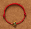 Red String Bracelet with Turtle Charm for Luck