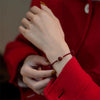 Cinnabar Jade Lotus Red String Weave Bracelet