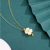 Four Leaf Clover Necklace with Hetian Jade and Sterling Silver