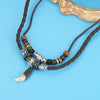 Anchor Pendant Necklace, Braided Cord with Beads