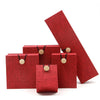 Linen Style Jewelry Storage Box with Tassels and Wood Button