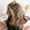 Paisley Pattern Long Scarf Shawl With Tassels