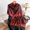 Paisley Pattern Long Scarf Shawl With Tassels