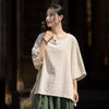 Women's Half Sleeve Linen Look T-shirt Tee