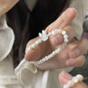 White Mother of Pearl Rabbit Bracelet with Pearls