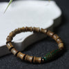 Bamboo Joint Wood Bracelet with Dzi Bead Charm