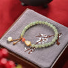 Hetian Jade Gourd Bracelet with 925 Silver Charm