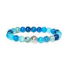 Stone Bead Bracelet with Crown Charm