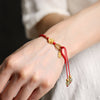 Hetian Jade Peach Blossom Luck String Bracelet