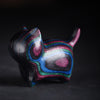 Rainbow Wood Mini Cat Figurine, Hand Carved Desk Ornament
