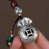 Fortune Money Bag Keychain with Fu Character for Daily Wealth
