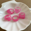 Candy Resin Ring Set, Geometric Statement Rings