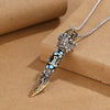 Rotatable Phurba Pendant Necklace with Om Mani Padme Hum Dzi Bead