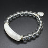 Heart Pendant Crystal Bracelet - Amethyst, Rose Quartz & More