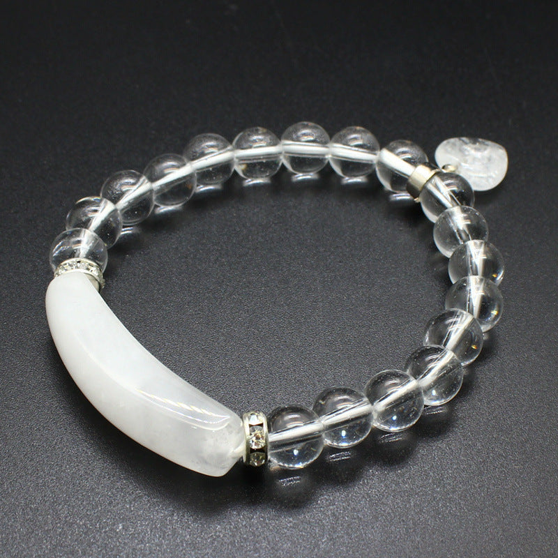 Heart Pendant Crystal Bracelet - Amethyst, Rose Quartz & More
