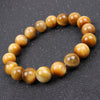 Natural Tiger Eye Bracelet, Polished Stone Beads
