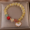 Natural Citrine White Jade Protection Charm Bracelet