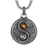 Copper Snake Pendant Necklace with Yin Yang Symbol and Tiger Eye