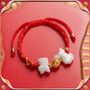 Chinese Zodiac Red String Bracelet with Jade and Gold-tone Charm