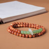 Wood and Green Stone Double Wrap Bracelet