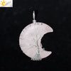 Moon Tree of Life Necklace Pendant Natural Quartz Crystal