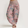 Women's Harem Pants Cotton Digital Print Elastic Waist