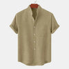 Men's Linen Short Sleeve Shirt with Pocket
