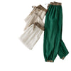 Cotton Linen Harem Pants Women Elastic Waist Loose Fit