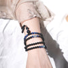 Black Obsidian and Blue Kyanite 108 Bead Mala Bracelet