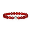 Stone Bead Bracelet with Crown Charm