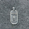 Rectangular 925 sterling silver pendant with Zakiram deity and Tibetan mantra engraving