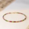 3mm Multicolor Tourmaline Bracelet Gold Plated
