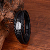 Tiger Eye Power Magnetic Buckle Multilayered Leather Bracelet