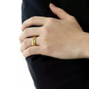 Om Mani Padme Hum Adjustable Ring, Gold-Tone
