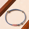 Handmade Peach Blossom Protection Braided Rope Bracelet