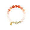 Cat Paw Hetian Jade Bracelet with Rainbow Agate Beads